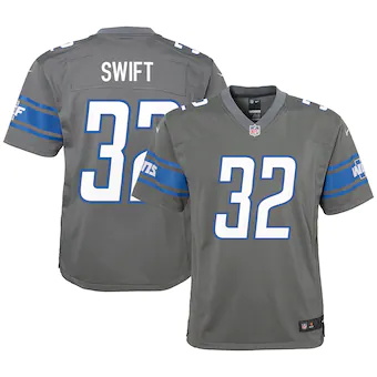 youth nike dandre swift silver detroit lions game jersey_pi
